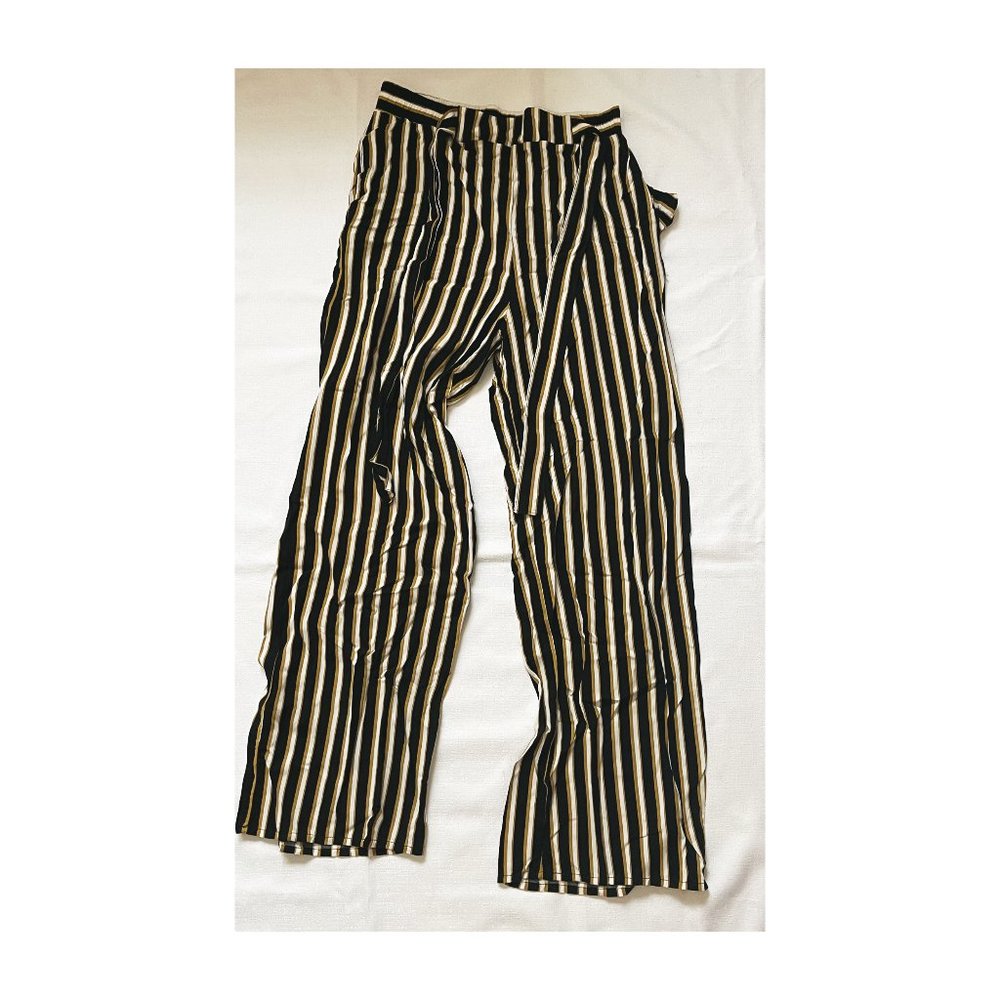 Ambiance Apparel - Black / Cream / Yellow Jumpsuit (L)